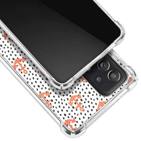 Bouffants and Broken Hearts Anchors and Dots Galaxy A72 5G Clear Case